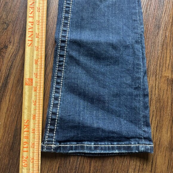 Miss Me Signature Boot Jeans Rhinestones Flowers Medium Wash Jeans Size 25 - Picture 8 of 12